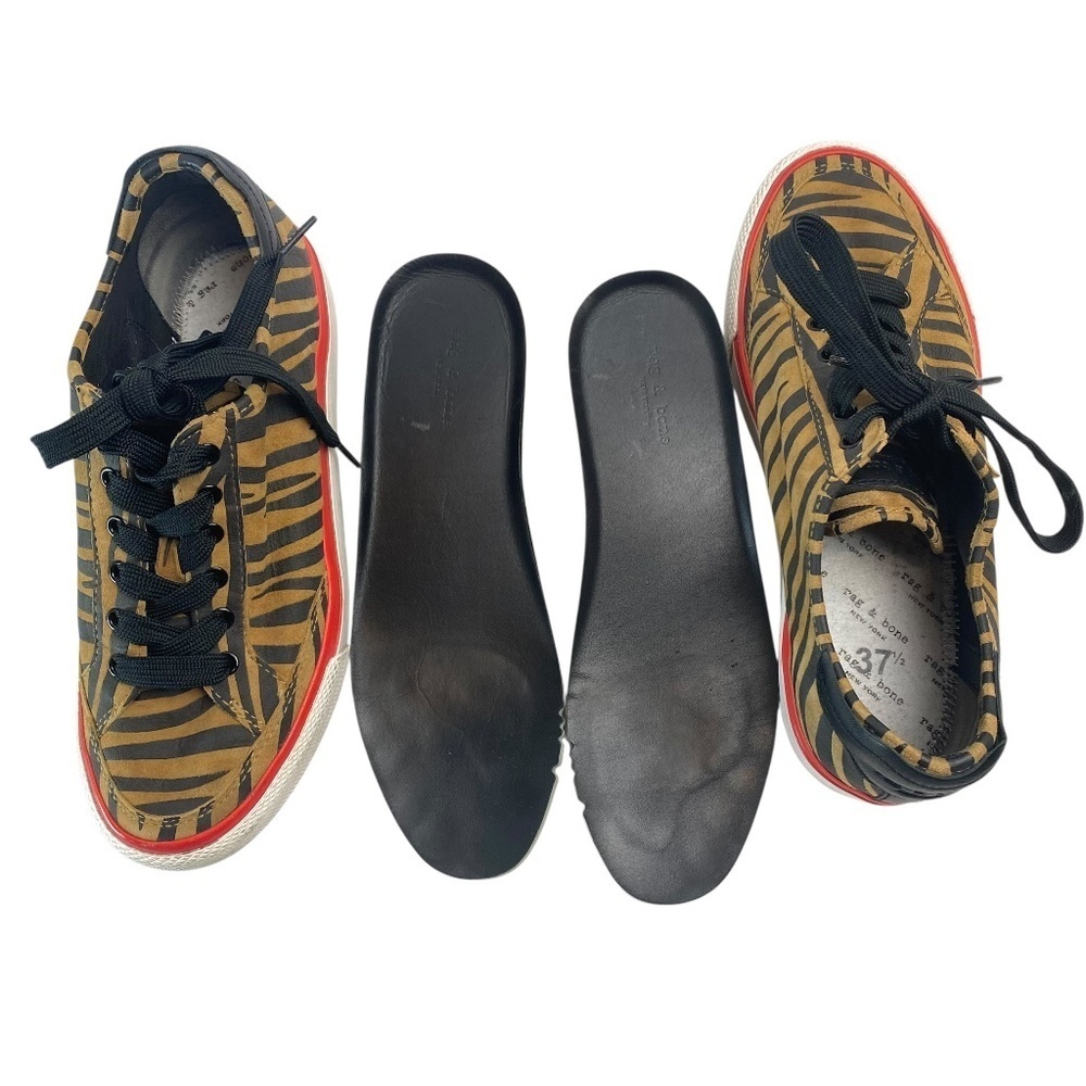 RAG & BONE Army Animal-Print Low Top Suede Sneakers Size 37.5 - Picture 5 of 10